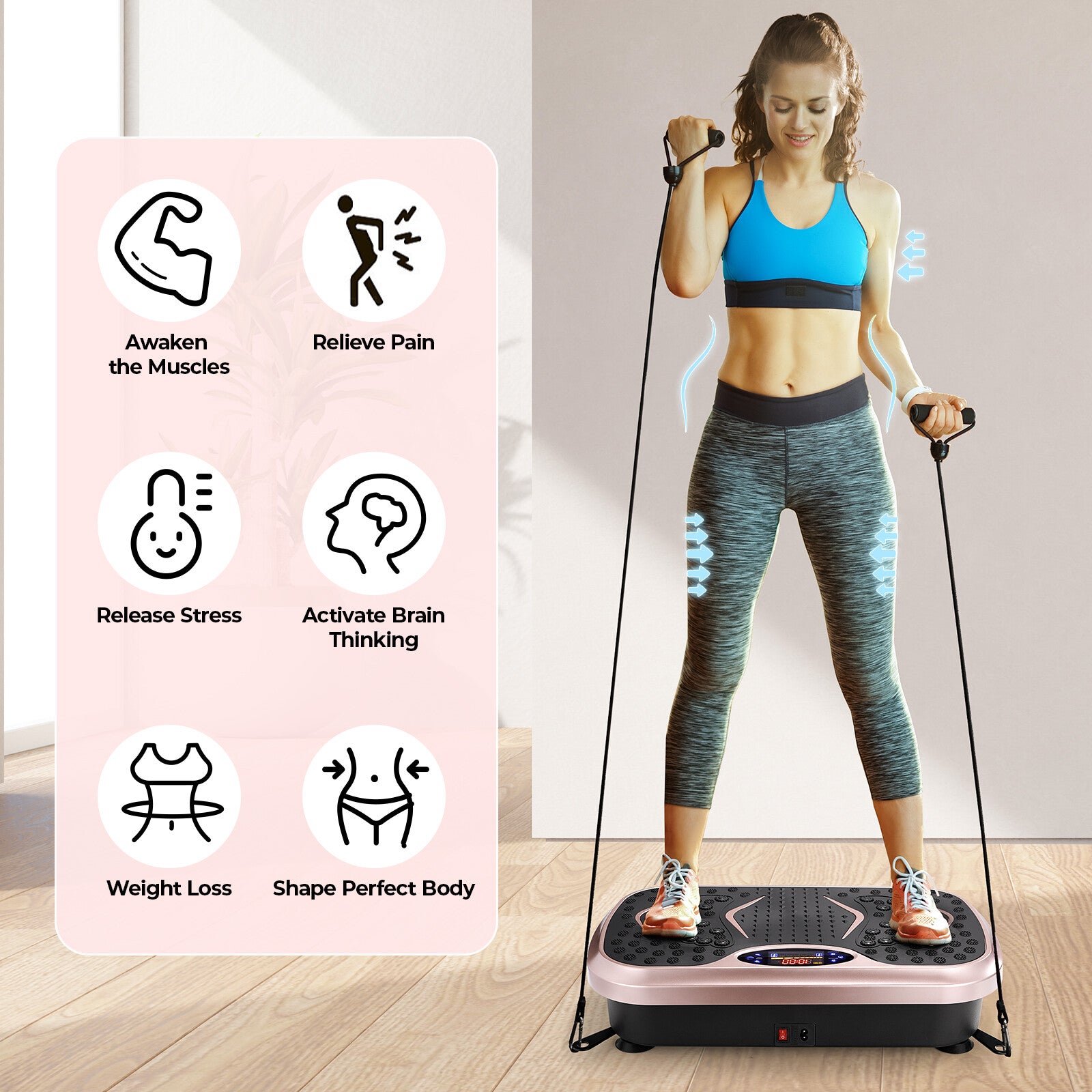 Vibrationsplatte – Fitness-Vibrationsboard für Zuhause, Ganzkörper-Training, Fettverbrennung & Körperformung