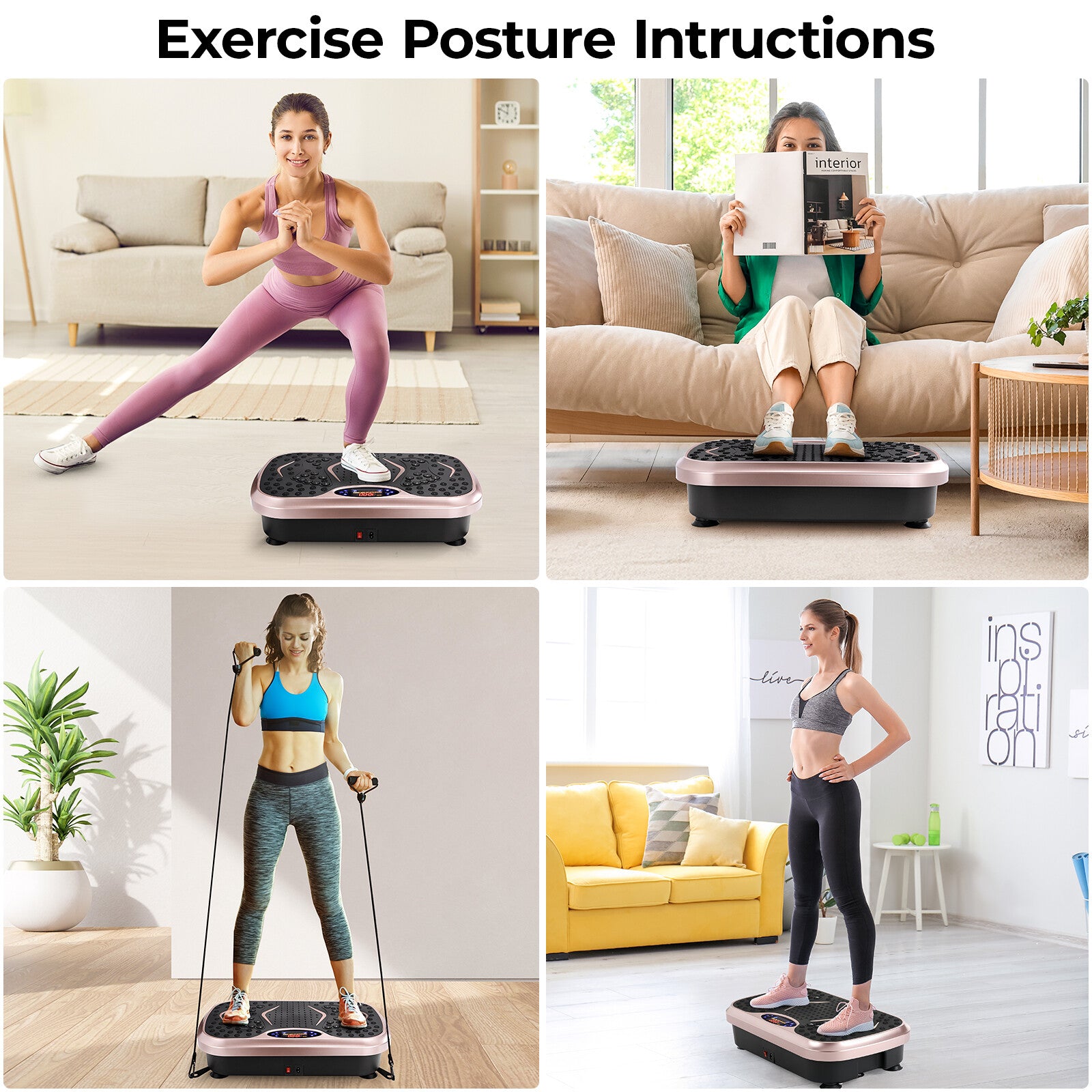 Vibrationsplatte – Fitness-Vibrationsboard für Zuhause, Ganzkörper-Training, Fettverbrennung & Körperformung