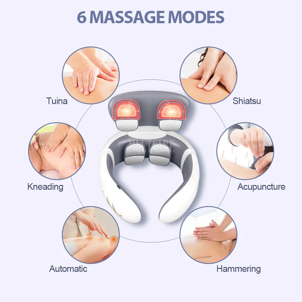 Nacken & Schulter Massagegerät – TENS Wärmetherapie, kabellos