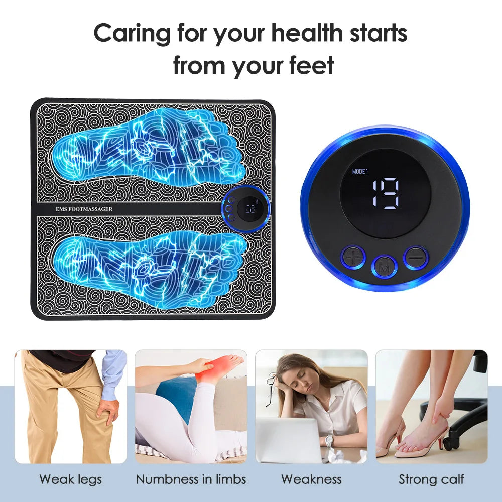 EMS Fußmassage-Pad – Schmerzlinderung, Akupunktur-Massage, elektrische Muskelstimulation & verbesserte Durchblutung