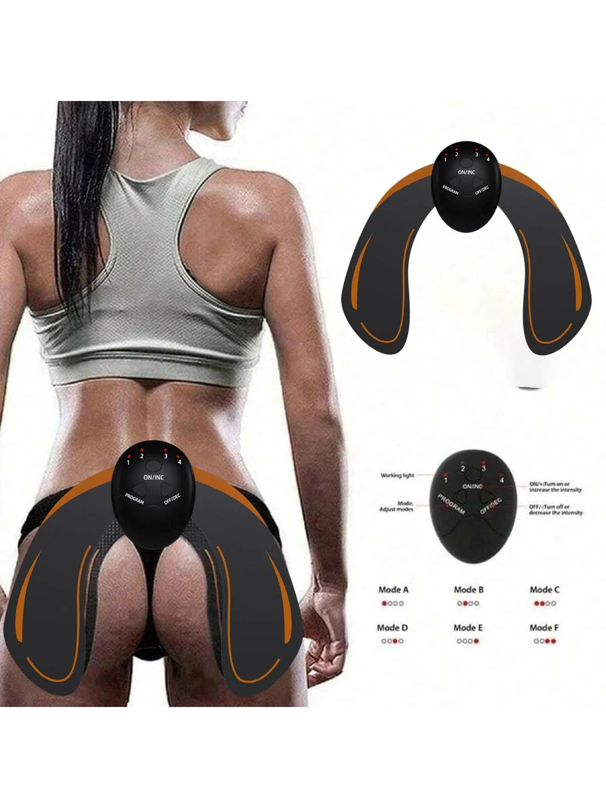 EMS Hüft-Muskelstimulator – Fitness-Trainer für Po, Bauch, Arme & Beine mit Massagefunktion