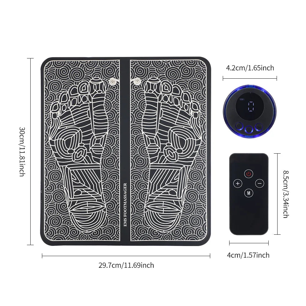 EMS Fußmassage-Pad – Schmerzlinderung, Akupunktur-Massage, elektrische Muskelstimulation & verbesserte Durchblutung