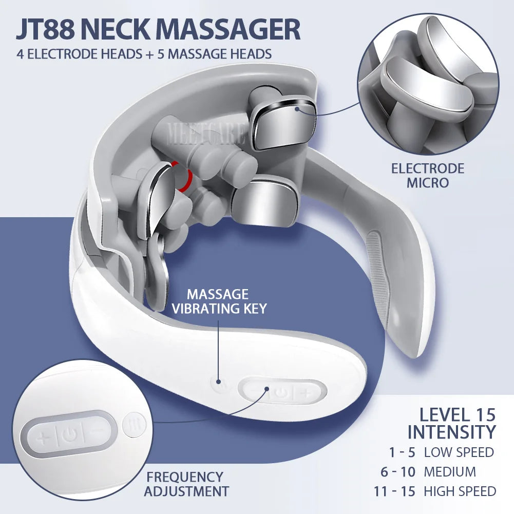 Nacken & Schulter Massagegerät – TENS Wärmetherapie, kabellos