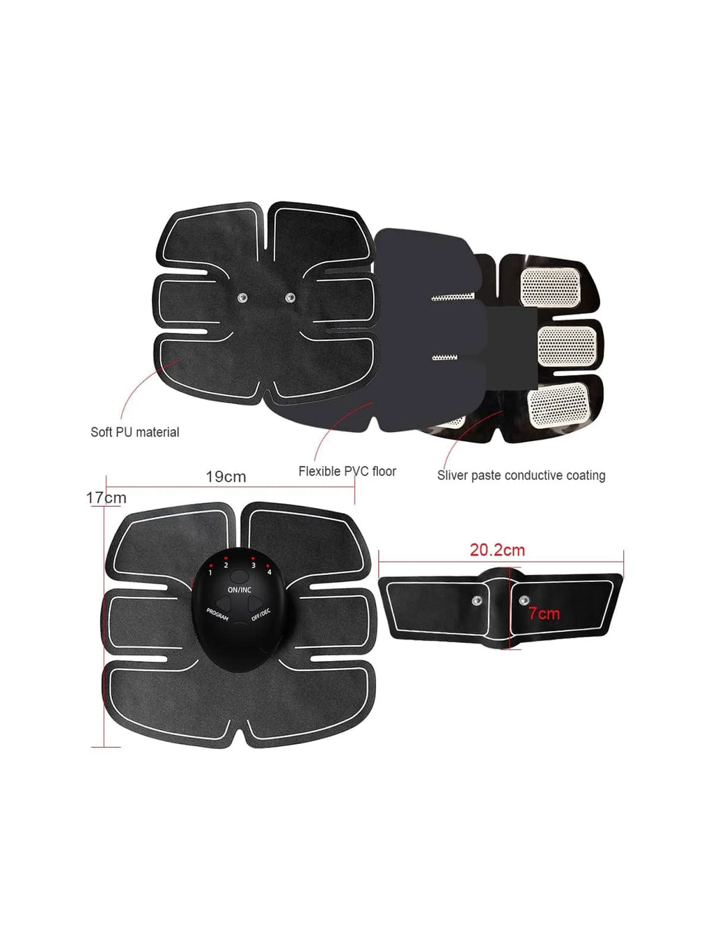 EMS Hüft-Muskelstimulator – Fitness-Trainer für Po, Bauch, Arme & Beine mit Massagefunktion