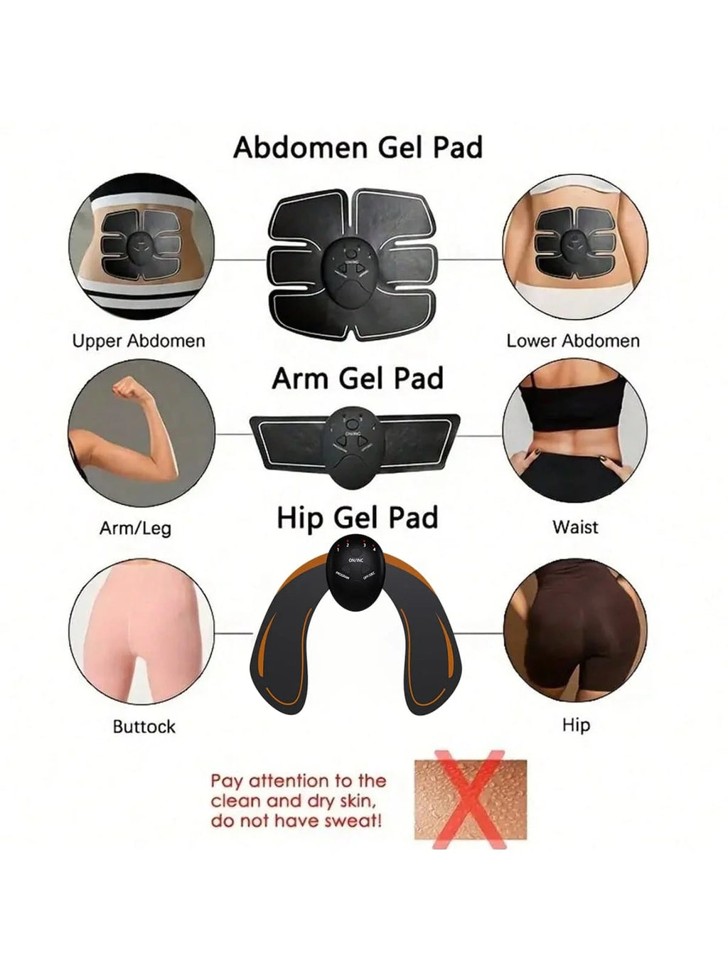 EMS Hüft-Muskelstimulator – Fitness-Trainer für Po, Bauch, Arme & Beine mit Massagefunktion